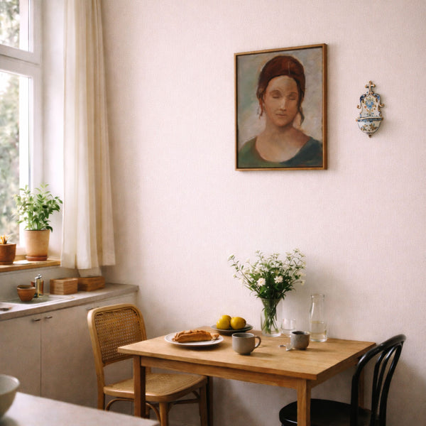 Framed Vintage Oil Painting "Lisa"