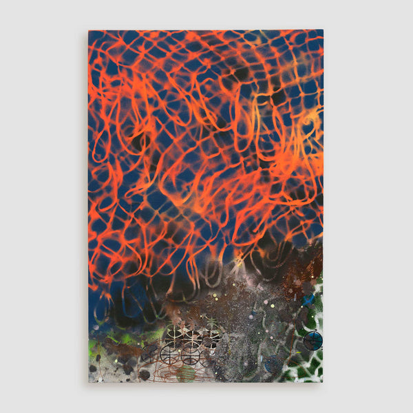 David Huffman — Acrylic, Glitter, and Spraypaint on Wood Panel