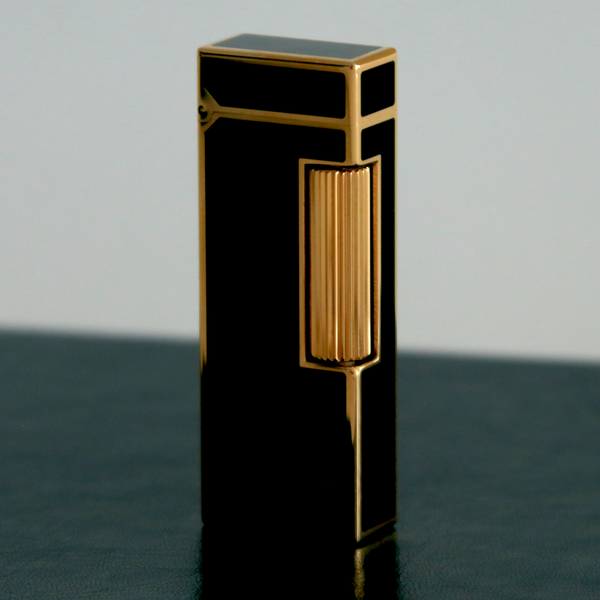 Vintage Dunhill Gold and Black Rollagas Gas Lighter