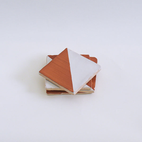 Portuguese Tiles – Hand-Painted on Terracotta (Set of 4)