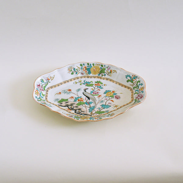 Antique Wedgwood Kutani Crane Rectangular Plate - Pattern No. 1077