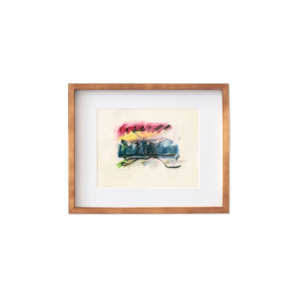 Jack Meanwell Landscape Oil and Pastel Framed Drawing