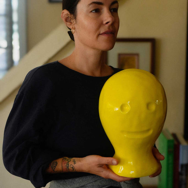 "Yellow Head" Ceramic by Kate Costello