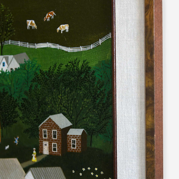 Signed Folk Landscape of Rural American Homestead, 1970s