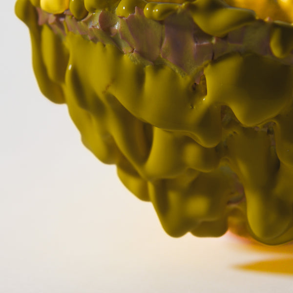 Kiyoshi Kaneshiro — Yellow Dripping Sculptural Bowl